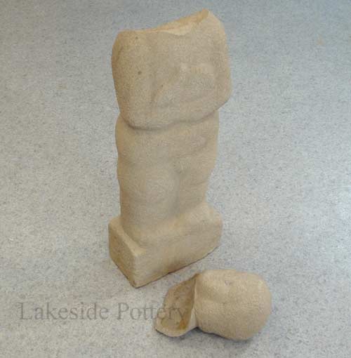 broken lime stone sculpture