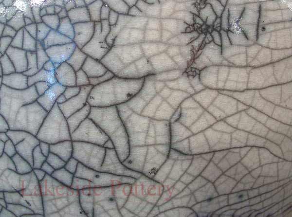 Raku crackle / crazed white glaze