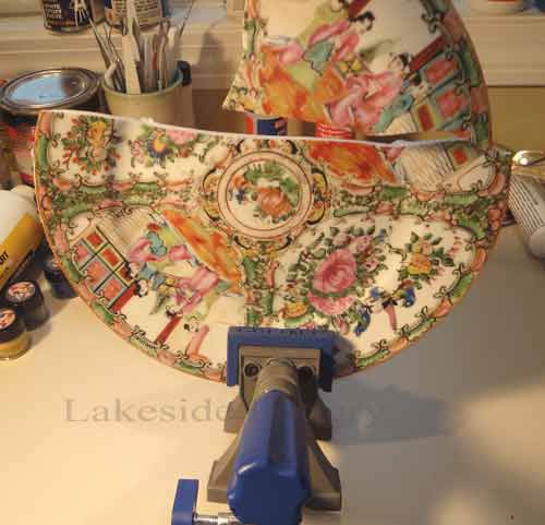 mending broken ceramic plate