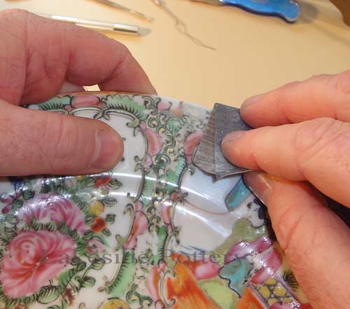 hiding repair lines in broken china